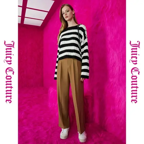 Juicy Couture橘滋春夏新款时尚长裤百搭裤子宽松刺绣休闲裤女商品大图