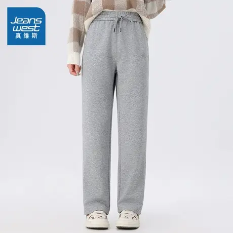 XC真维斯女装2025夏季新款 宽松简约垂感休闲运动阔腿长卫裤女图片