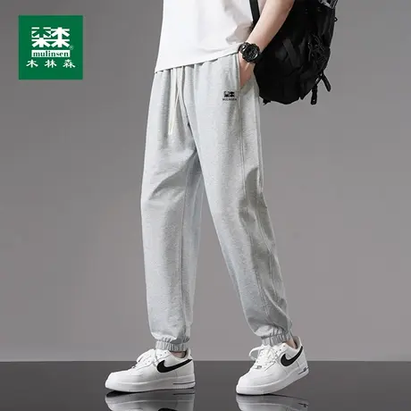 木林森男士运动裤2025夏季薄款透气宽松休闲裤子时尚束脚卫裤长裤商品大图