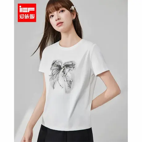 IEF/爱依服2025夏季新款休闲运动少女简约百搭显瘦时尚宽松女T恤图片