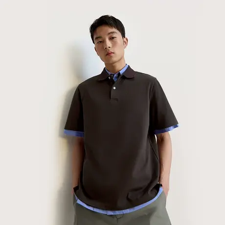 TRENDIANO长绒棉真丝羊毛混纺短袖POLO衫1SH2021050图片