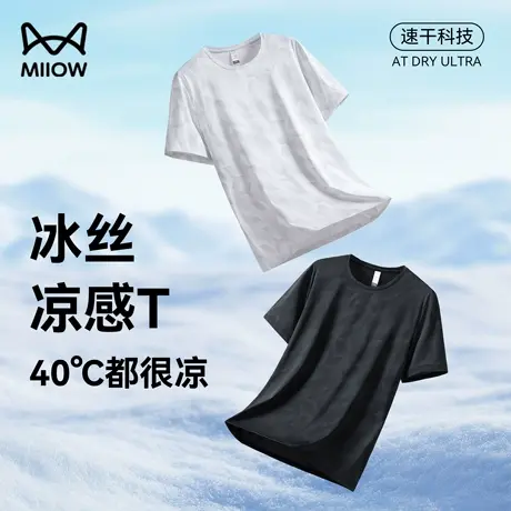 猫人速干短袖t恤男夏季透气薄款上衣跑步运动健身大码冰丝夏装图片