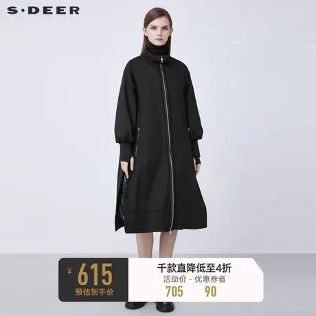 sdeer圣迪奥秋冬个性高领拼接两件长款羽绒服女S21482430🤐商品大图