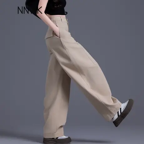 卡其色裤子女夏薄款2025新款今年流行爆款休闲裤小个子窄版镰刀裤商品大图