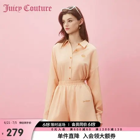 Juicy Couture橘滋春夏新款休闲裤短裤梭织直筒裤慵懒风女商品大图