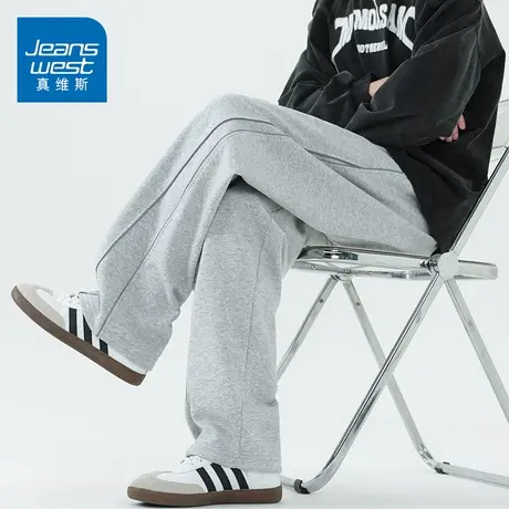 KZH真维斯夏天休闲裤男夏季薄款宽松阔腿裤潮流透气运动冰丝卫裤商品大图