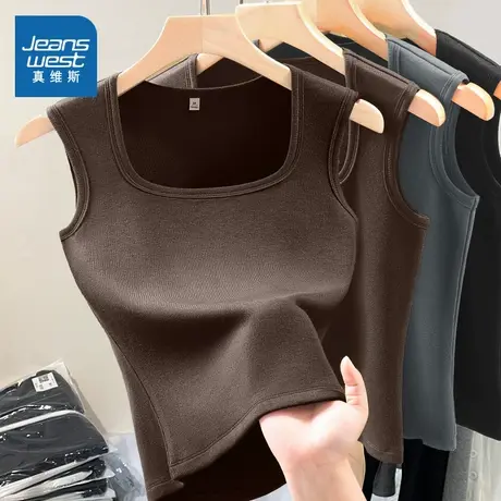 NOB真维斯宽肩吊带背心女2025新款夏季小个子内搭防走光甜辣上衣商品大图