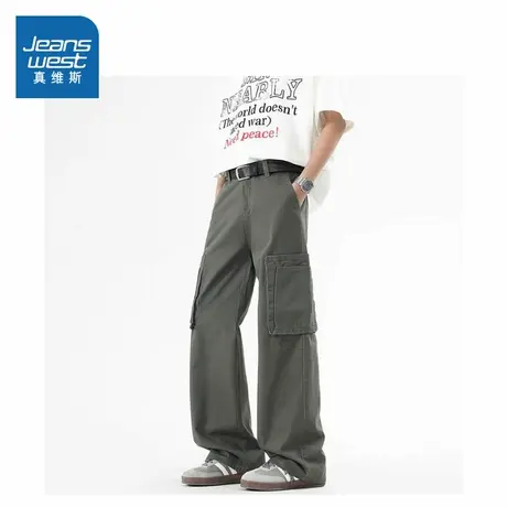 KR真维斯2025夏季新款潮流百搭男士工装裤休闲男裤子宽松休闲裤商品大图