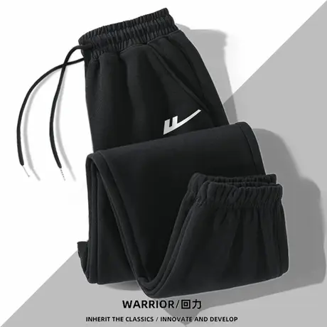 回力黑色运动裤女春秋款2025新款爆款小个子高腰休闲裤宽松慵懒风商品大图