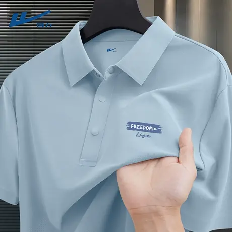 回力polo衫男士夏季凉感透气翻领男t恤2025新款速干蓝色半袖男款D商品大图