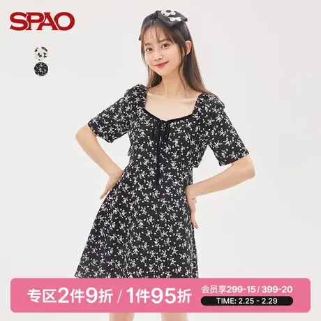 SPAO女士连衣裙夏季新款满印碎花露腰设计连衣裙SPOWC25P53图片