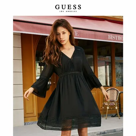 Guess女士时尚极简舒适镂空雪纺连衣裙-Q1FK29W55R9商品大图