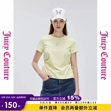 Juicy Couture橘滋2025年夏新款牙刷绣显瘦抽绳百搭休闲短袖T恤女图片