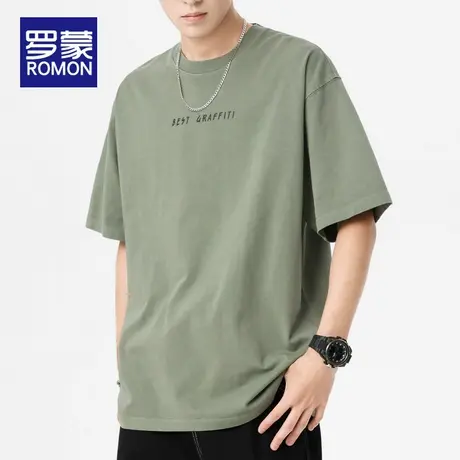 罗蒙冰丝短袖t恤男士夏季薄款速干潮牌2025新款纯棉休闲体恤男款图片