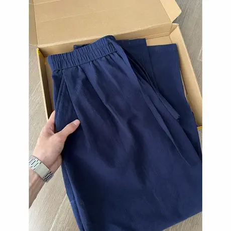 日系复古卡其色棉亚麻裤子男夏季薄款老钱风休闲裤垂感宽松山本裤图片