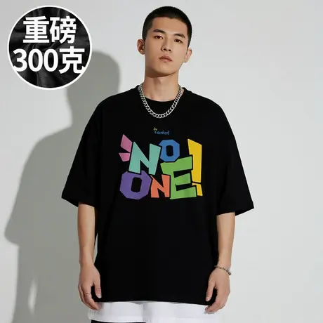 【300斤大码男装】纯棉美式潮牌宽松大码男装短袖T恤胖子半袖潮流图片