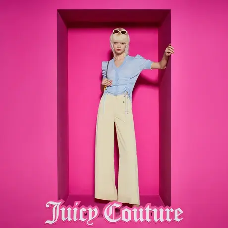 Juicy Couture橘滋春夏新款温柔减龄浅春系LOGO牌阔腿休闲裤女商品大图