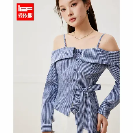 IEF/爱依服2025春夏新款韩版性感小女人气质通勤百搭设计感上衣商品大图