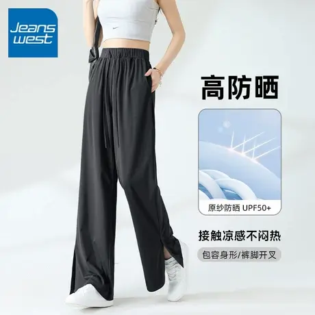 KV真维斯冰丝防晒裤子女2025新款休闲时尚小个子夏日轻薄凉凉裤商品大图