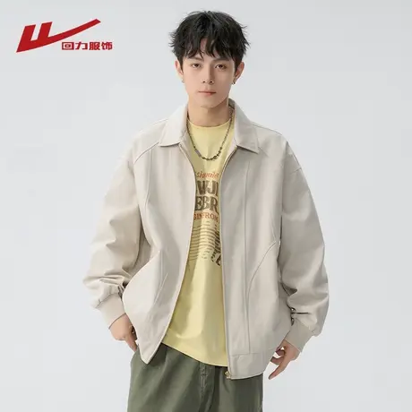回力美式底特律飞行夹克男士春秋季2025新款宽松休闲纯棉短款外套图片