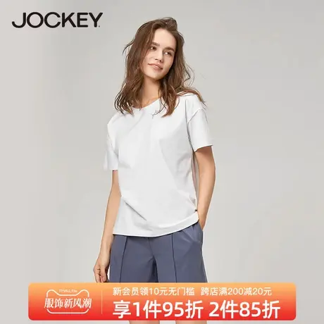 Jockey睡衣女夏季纯棉短袖短裤薄款家居服套装夏天可爱宽松睡衣女商品大图