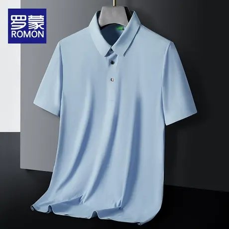 罗蒙男士短袖POLO衫夏冰丝薄款商务休闲翻领带领T恤男款半袖上衣商品大图