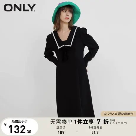 ONLY奥莱夏季娃娃领复古中长款连衣裙女图片