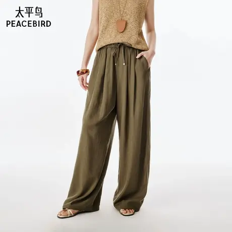 【商场同款】太平鸟2025年夏季新款兰精天丝休闲裤A1GBF2553商品大图