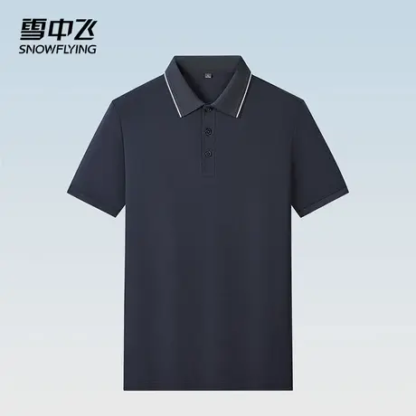 雪中飞POLO衫2025春夏新款翻领凉感桑蚕丝宽松透气男士款青年短袖商品大图