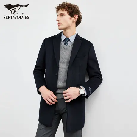 七匹狼男士毛呢大衣2025冬季新款加厚绵羊毛保暖中长款外套男装潮图片