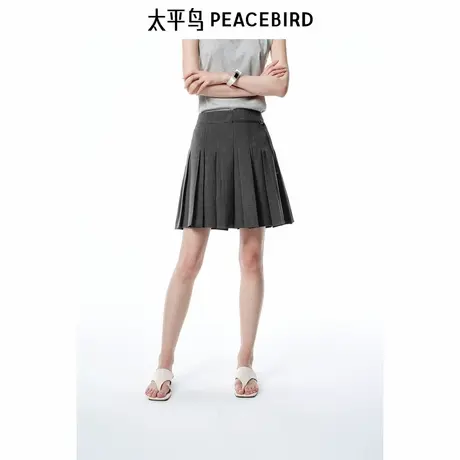 【商场同款】太平鸟女装2025年夏季新款灰色百褶短裙A1GEF213Q图片