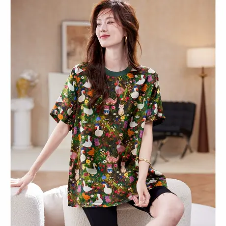 宝诗黎【新品价268元】圆领提花短袖T恤AHL4114商品大图