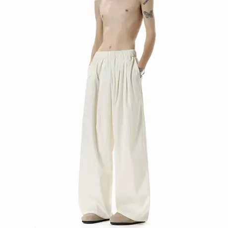 亚麻天丝休闲裤男士2025新款夏季薄款速干宽松直筒长裤运动冰丝裤商品大图