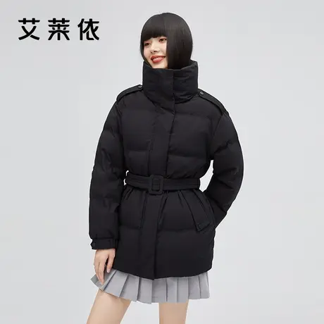 艾莱依新款冬季立领羽绒服女鸭绒收腰显瘦时尚短款小个子保暖外套图片