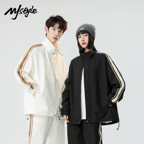 MJ STYLE美式夹克外套男女同款2025新款春秋季户外立领休闲情侣装商品大图