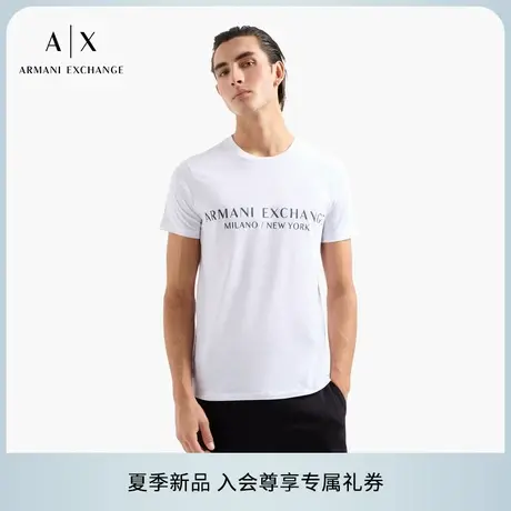 ARMANI EXCHANGE/阿玛尼男女情侣款全棉修身正肩T恤2025夏季新款图片