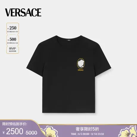 【季末优惠】VERSACE/范思哲 女士Cameo Logo修身T恤图片