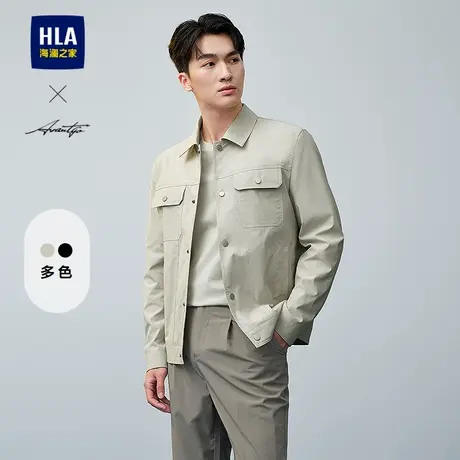 HLA/海澜之家轻商务时尚系列翻领夹克2025春秋新款挺括休闲外套男图片