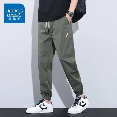 KZ真维斯夏季薄款工装休闲裤男士哈伦运动束脚九分男裤子2024新款图片