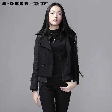 sdeer圣迪奥2014春装新款女装春装双排扣女式短外套3382285图片