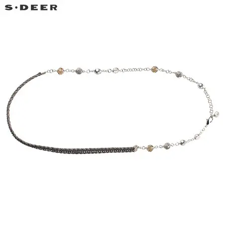 【商场同款】sdeer圣迪奥女设计感闪亮编织锁链腰链S17284398图片
