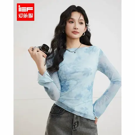 IEF/爱依服2025夏季新款美式甜酷个性辣妹气质设计感百搭网纱上衣商品大图