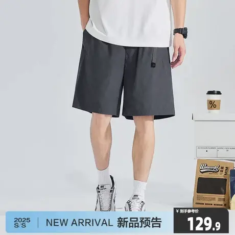 唐狮2025夏季新款男士休闲短裤宽松运动速干痞帅设计感裤子潮流图片