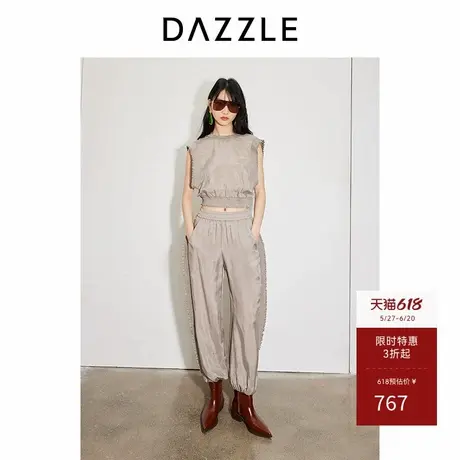 DAZZLE地素奥莱 衬衫春夏女装铜氨装饰边上衣商品大图