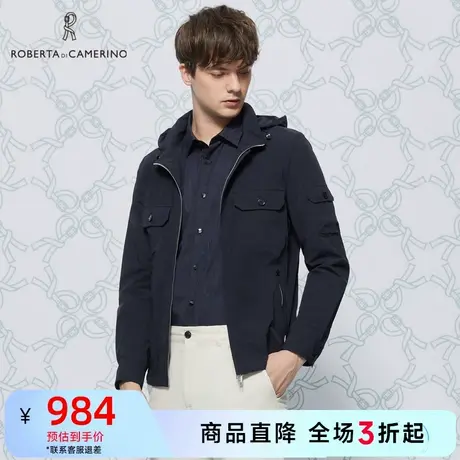 【春季新品】ROBERTA诺贝达商务休闲纯色外套男士时尚夹克男商品大图