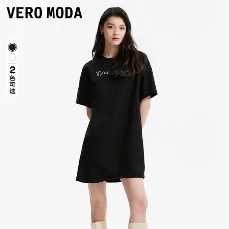 Vero Moda奥莱连衣裙夏季新款休闲舒适潮流宽松圆领百搭T恤裙子商品大图