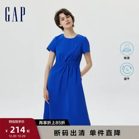 Gap女装夏季新款LOGO收腰连衣裙671478气质轻薄长裙商品大图