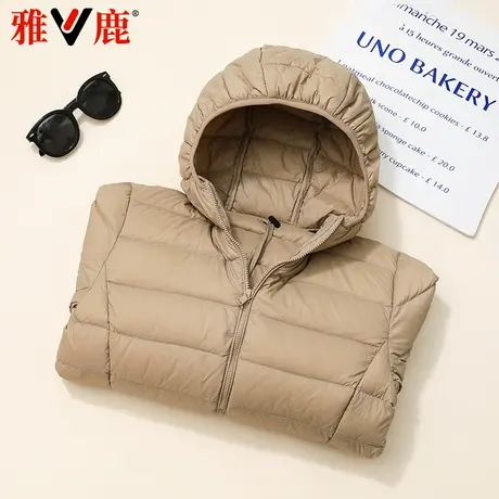 雅鹿官方正品2024年新款轻薄羽绒服女轻薄款轻便短款宽松秋冬外套商品大图