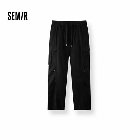 [商场同款]森马休闲裤男工装弯刀裤纯棉2025秋季新款宽松弧形裤潮商品大图