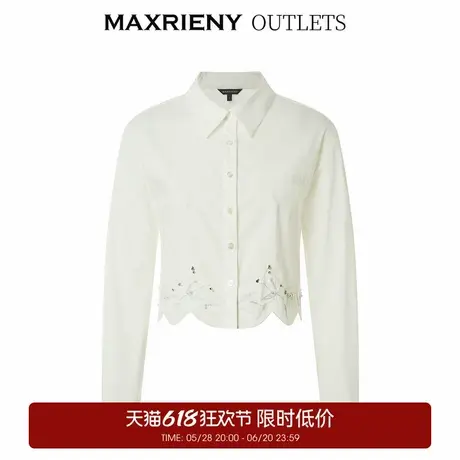 【奥莱】MAXRIENY新中式截短提花衬衫衬衣商品大图
